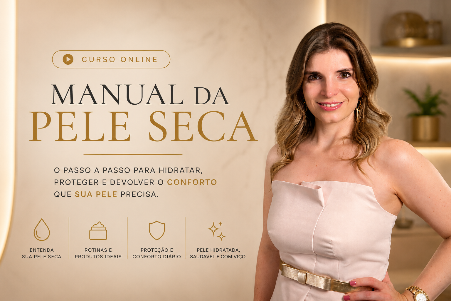 Capa do Manual da Pele Seca exibida em tablet